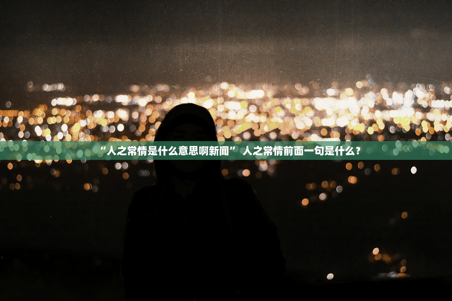 “人之常情是什么意思啊新闻” 人之常情前面一句是什么？
