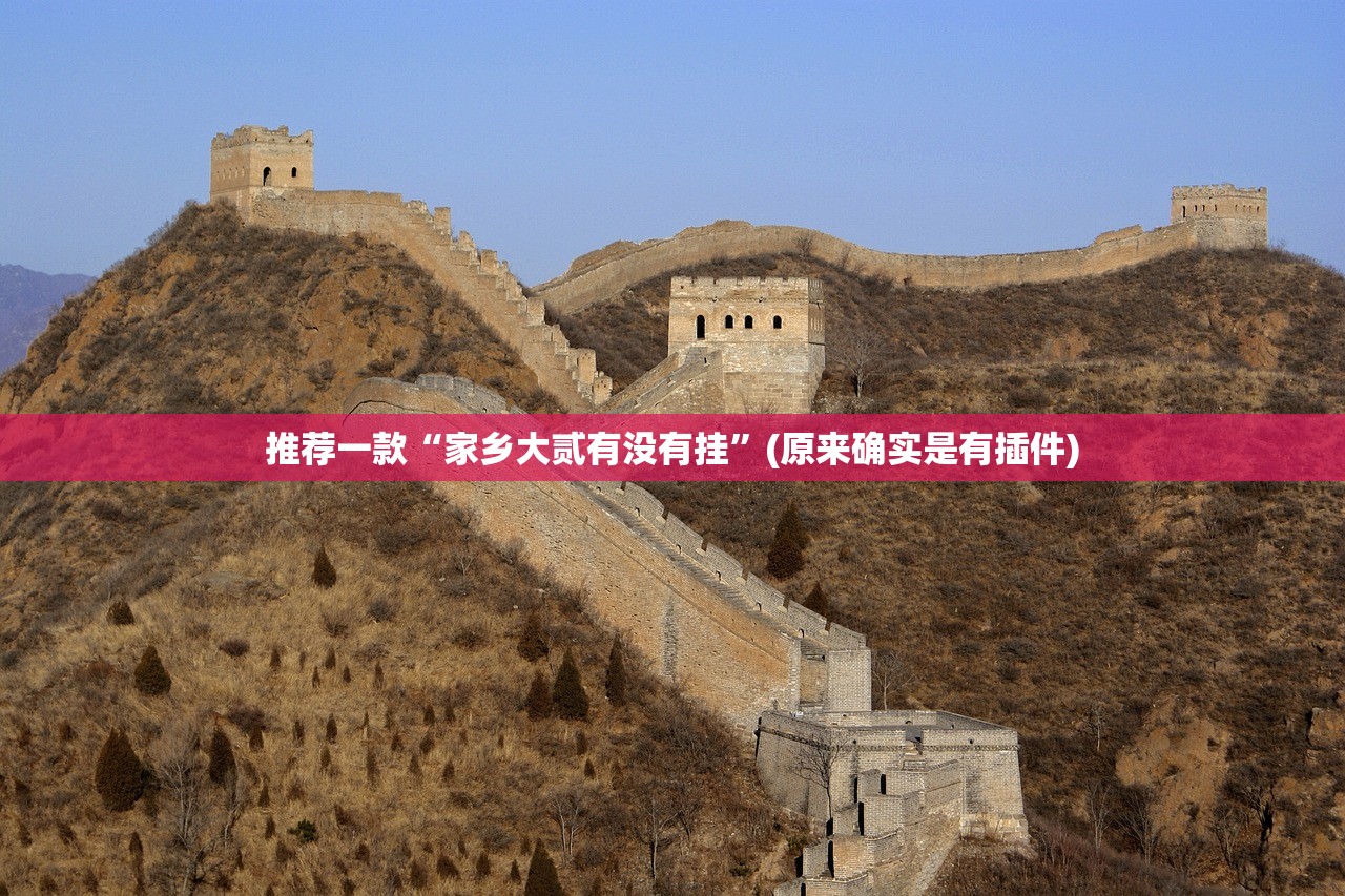 推荐一款“家乡大贰有没有挂”(原来确实是有插件)