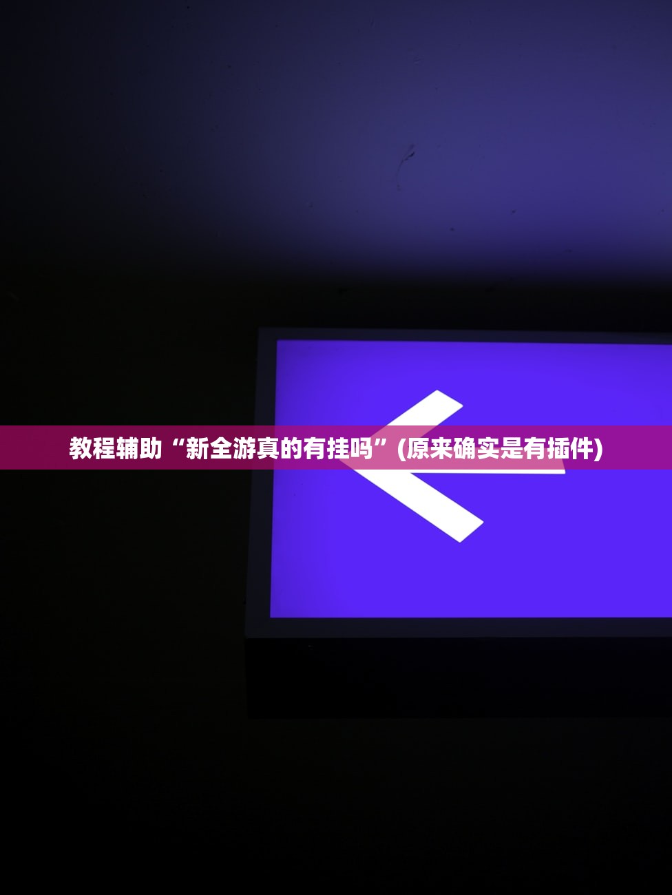 教程辅助“新全游真的有挂吗”(原来确实是有插件)