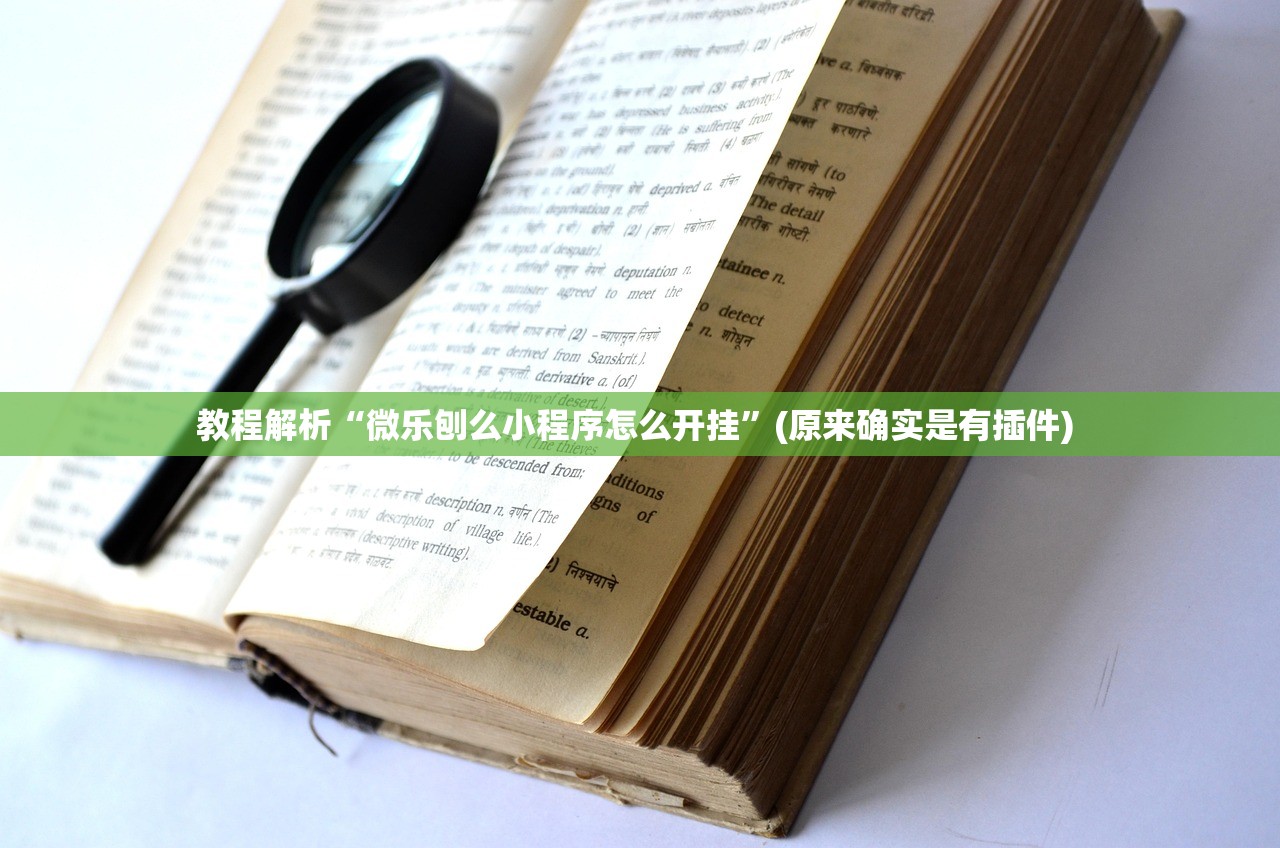 教程解析“微乐刨么小程序怎么开挂	”(原来确实是有插件) 