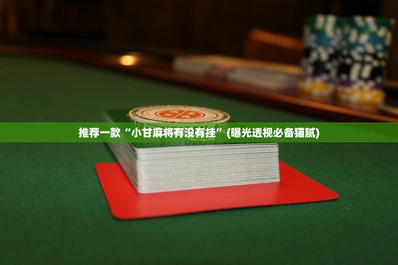 推荐一款“小甘麻将有没有挂”(曝光透视必备猫腻)